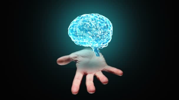 手の脳の回転を示すこと — ストック動画