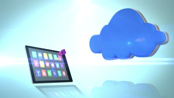 Smartphone comunicándose con la nube — Vídeos de Stock