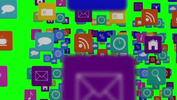 Many rows of app icons — Stock Video