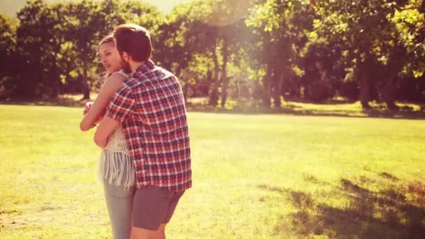 Hipster couple having fun together — Stock Video