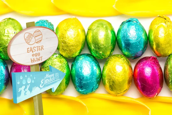 Velikonoční vajíčko hon znamení — Stock fotografie