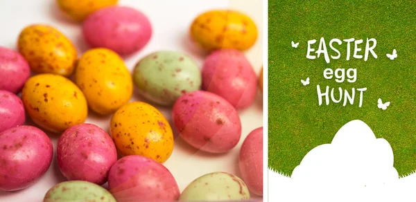 Composite image of easter eggs hunt graphic — Stock Photo, Image