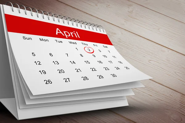 4 月カレンダーの合成画像 — ストック写真