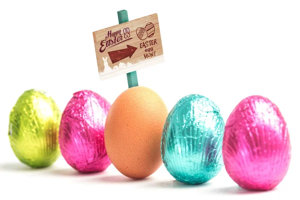 Segno di caccia alle uova di Pasqua — Foto Stock
