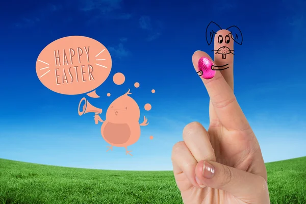 Fingers as easter bunny — Stock Photo, Image