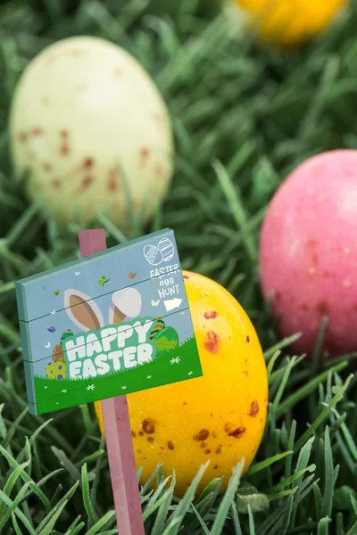 Sinal de caça de ovo de Páscoa — Fotografia de Stock