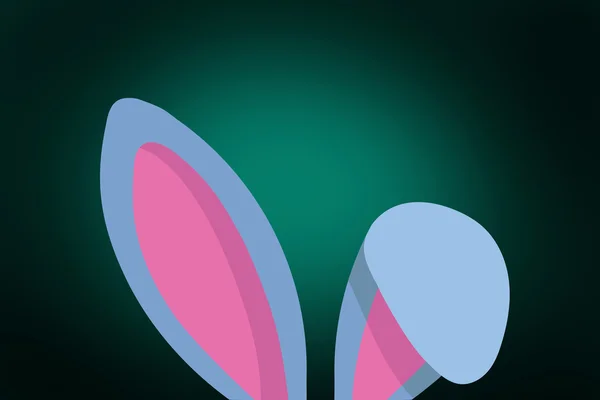 复活节兔子耳朵贴绿色 — 图库照片