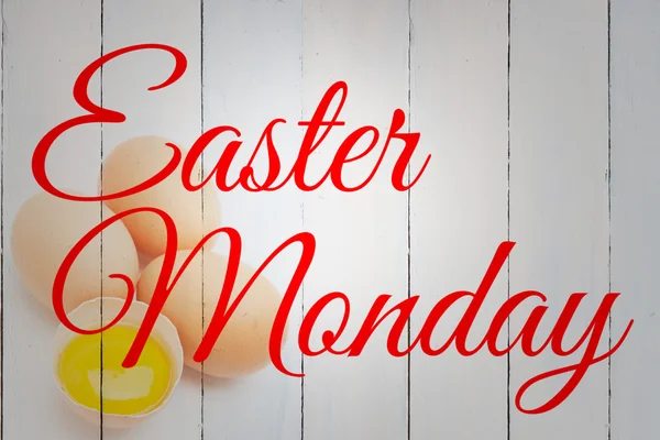 Easter monday against three eggs — Stock Photo, Image