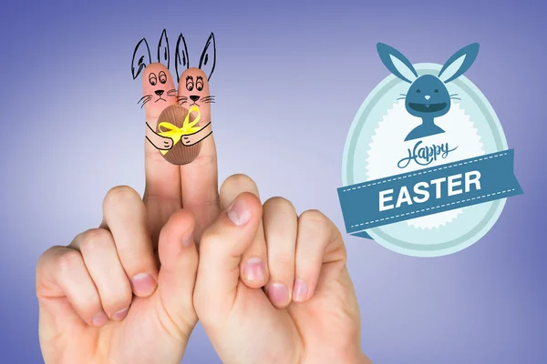 Fingers as easter bunny — Stock Photo, Image