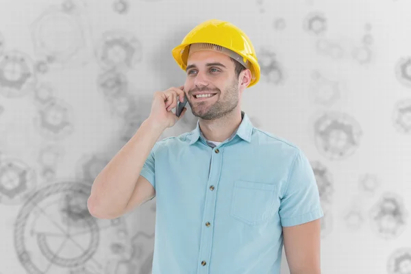 Architect conversing on mobile phone — Stock Photo, Image