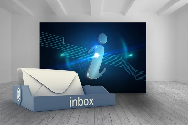 Композитное изображение синего почтового ящика — стоковое фото