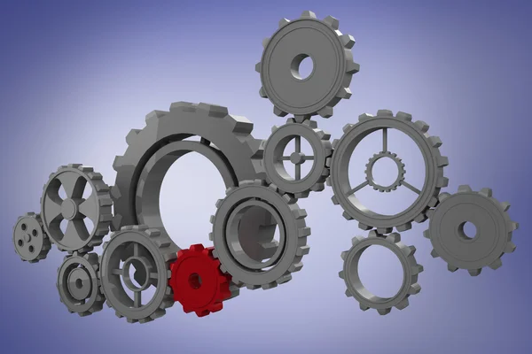 Composite image of cogs and wheels — Stock Photo, Image