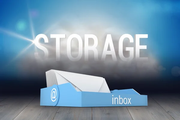 Composite image of blue inbox — Stock Photo, Image