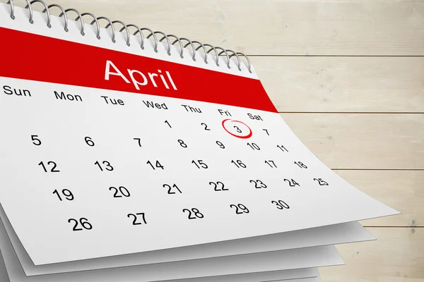 Composite image of april calendar — Stock Photo, Image