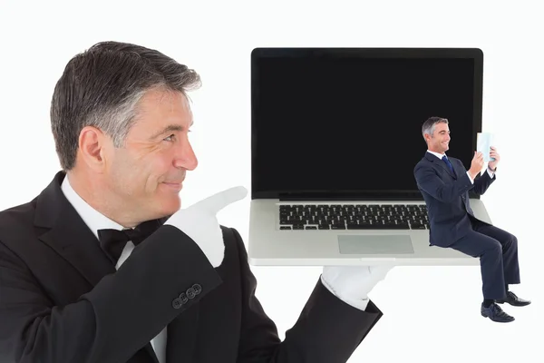 Image of businessman reading — Stock Photo, Image