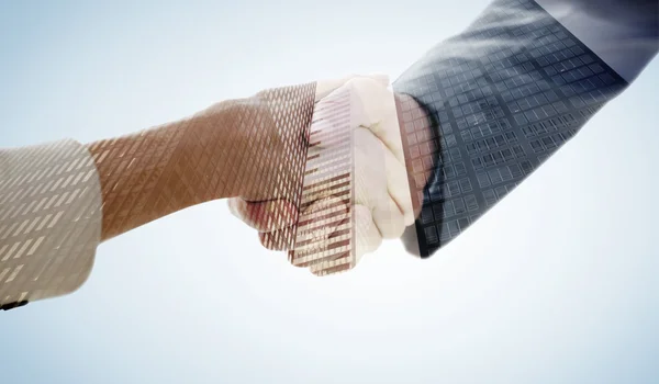 Shaking hands after business meeting — Stock Photo, Image