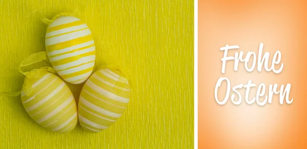 Frohe ostern contre vignette orange — Photo