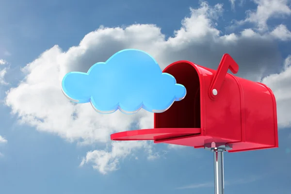Samengestelde afbeelding van rode e-mail postbox — Stockfoto