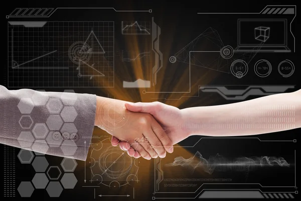 Composite image of handshake between two women — Stock Photo, Image