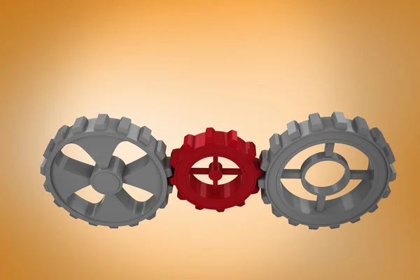 Композитное изображение зубцов и колес — стоковое фото