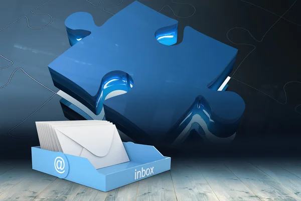 Immagine composita della casella di posta blu — Foto Stock