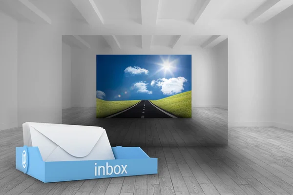 Immagine composita della casella di posta blu — Foto Stock