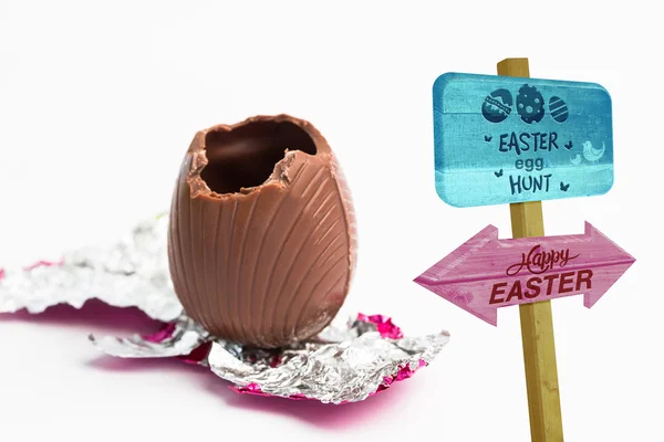 Easter egg hunt sign — Stock Photo, Image