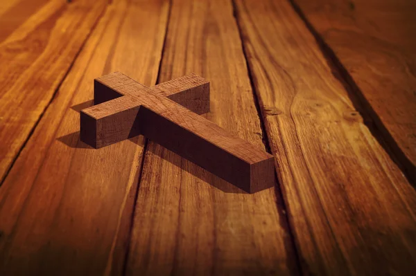 Imagen compuesta de cruz de madera — Foto de Stock