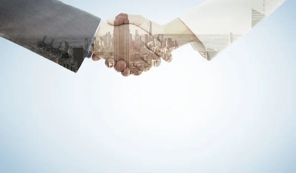 Shaking hands after business meeting — Stock Photo, Image