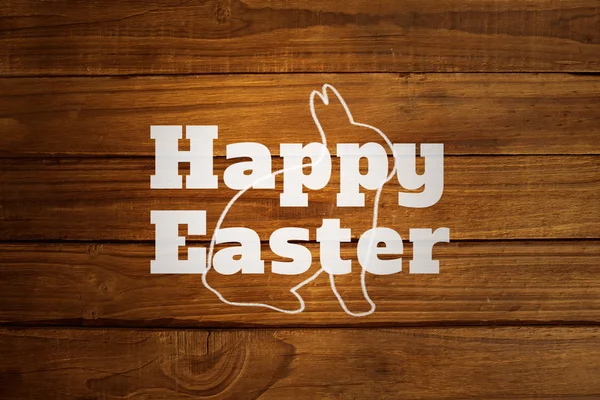 Bunny outline against happy easter — Stock Photo, Image