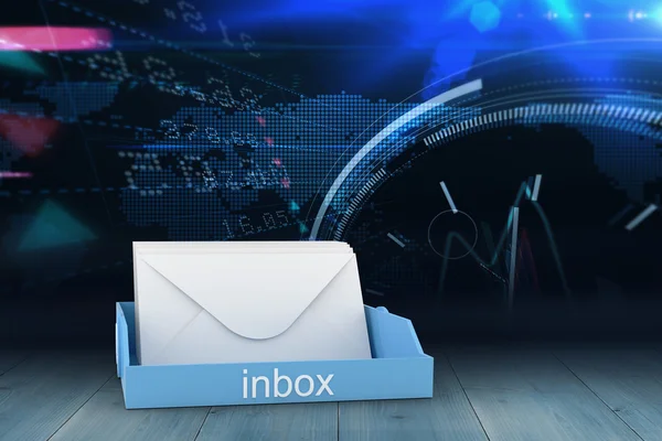 Composite image of blue inbox — Stock Photo, Image