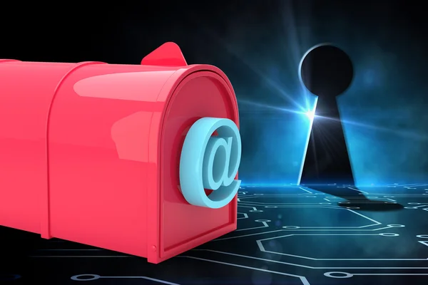 Bileşik görüntü kırmızı e-posta posta kutusu — Stok fotoğraf