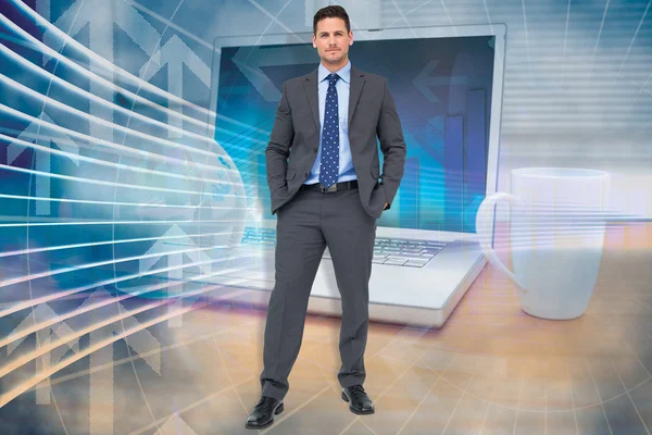 Composite image of thinking businessman — Stock Photo, Image