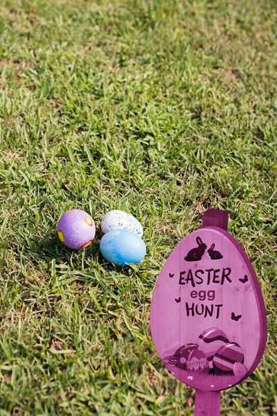 Signo de caza de huevo de Pascua — Foto de Stock