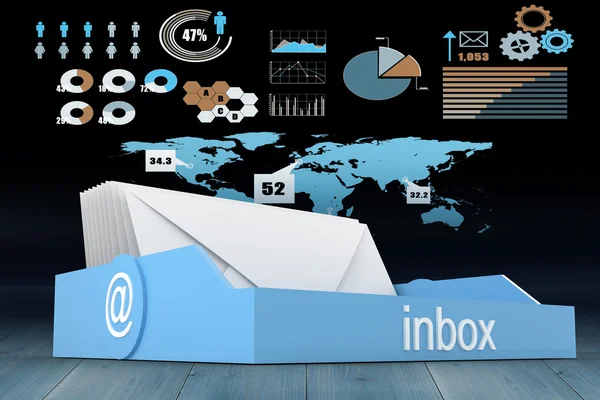 Композитное изображение синего почтового ящика — стоковое фото