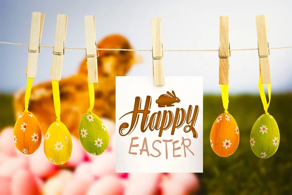 Happy easter afbeelding tegen met Pasen eieren — Stockfoto