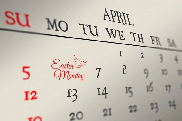 Easter Monday on calendar — Stock Photo, Image
