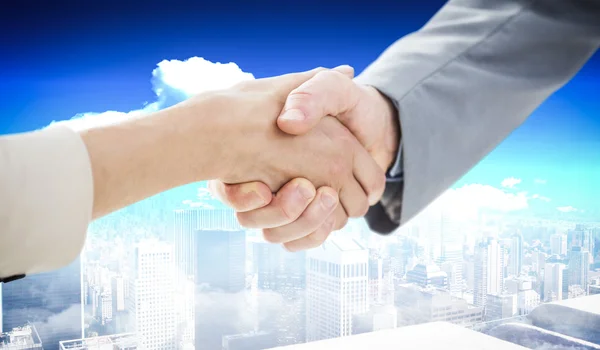 Shaking hands after business meeting — Stock Photo, Image