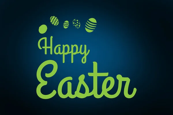 Happy easter greeting terhadap latar belakang biru — Stok Foto