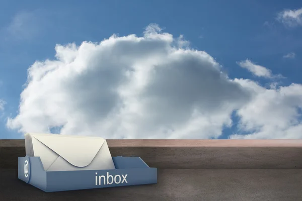 Composite image of blue inbox — Stock Photo, Image