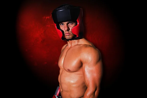 Imagen compuesta de boxeador muscular — Foto de Stock