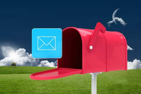 Zusammengesetztes Bild des roten E-Mail-Postfachs — Stockfoto