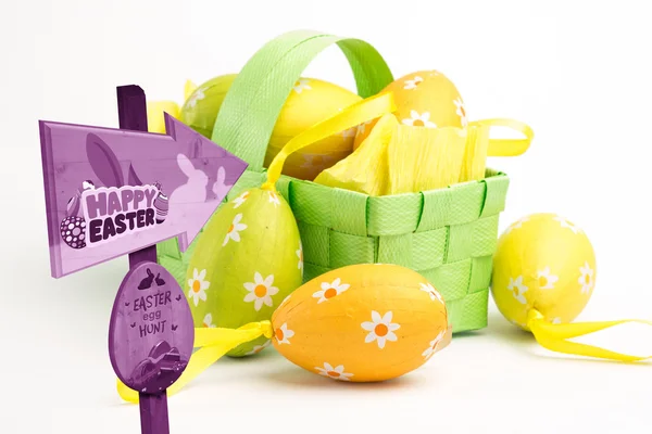 Composite image of easter egg hunt sign — Stock Photo, Image