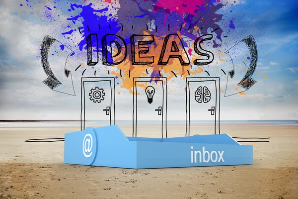 Composite image of blue inbox — Stock Photo, Image