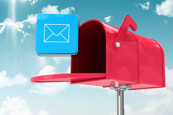 Imagem composta de caixa de correio de e-mail vermelho — Fotografia de Stock