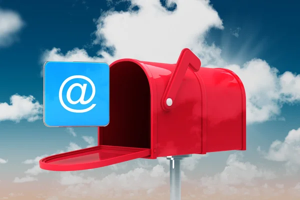 Kırmızı e-posta postbox bileşik görüntü — Stok fotoğraf