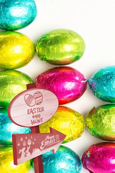 Easter egg hunt sign — Stock Photo, Image