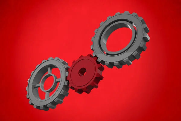 Sammansatt bild av kugghjul och hjul — Stockfoto
