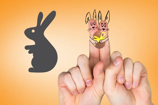 复活节兔子的手指 — 图库照片