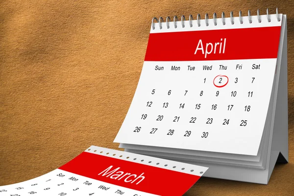 Composite image of april calendar — Stock Photo, Image